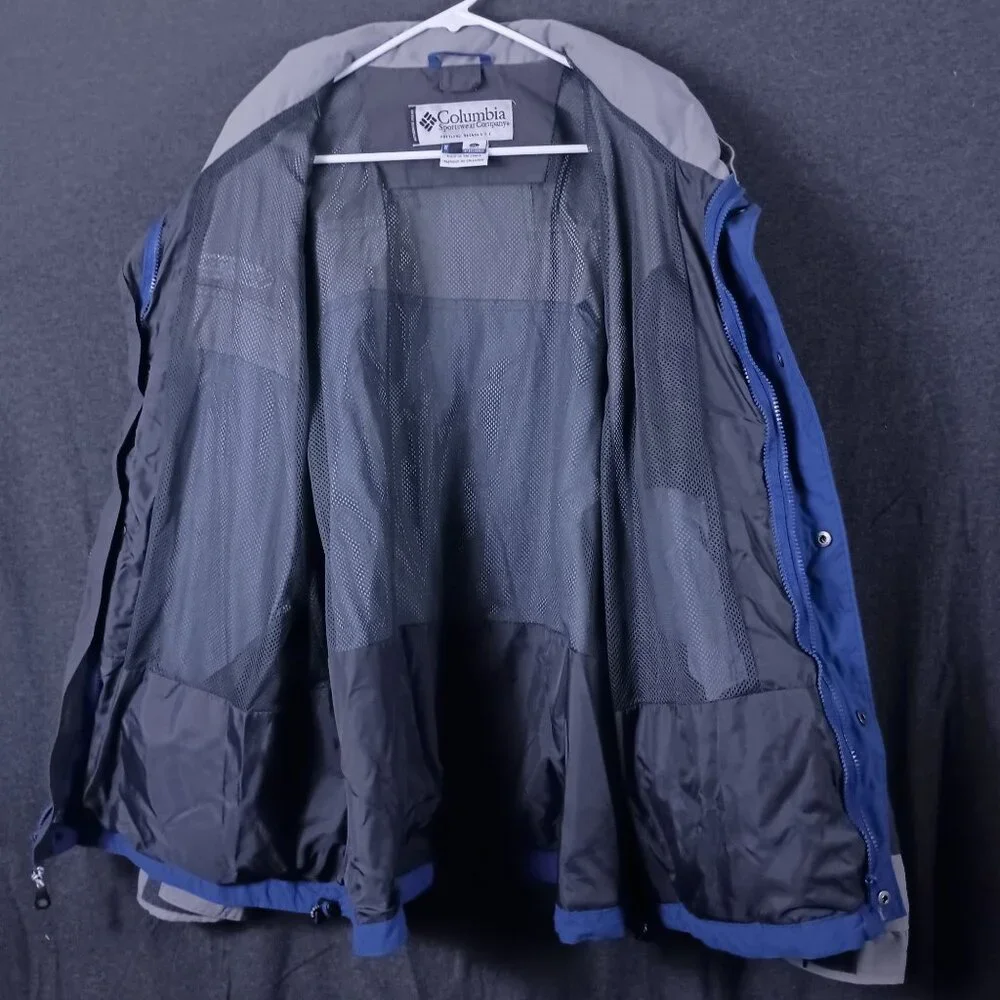 Columbia Bugaboo Colorblock Jacket Full Zip Snap Mens XL Blue Gorpcore Slouchy